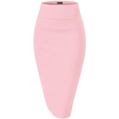 Hybrid & Company Dam Premium Nylon Ponte Stretch Hög Midja Penndräkt Kjol Under knät Kläder, 1073t-rouge, XL Hybrid & Company Dam Premium Nylon Ponte Stretch Hög Midja Penndräkt Kjol Under knät Kläder, 1073t-rouge, XL