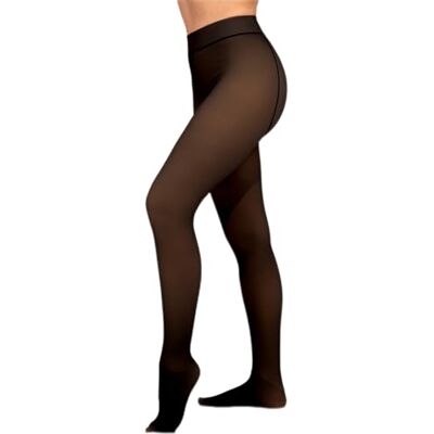 HUE Women’s Warm Fleece Lined Tights – Women's Fake Translucent Sheer Thick Tights for Winter, Black, Medium-Large HUE Women’s Warm Fleece Lined Tights – Women's Fake Translucent Sheer Thick Tights for Winter, Black, Medium-Large