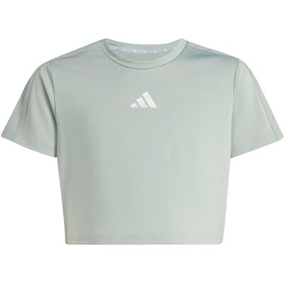 adidas Dziewczynki Train Essentials Seasonal Print T-Shirt, Wonder Sage/silver met., 13-14 Years adidas Dziewczynki Train Essentials Seasonal Print T-Shirt, Wonder Sage/silver met., 13-14 Years