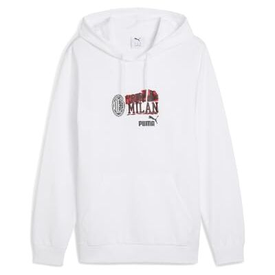 PUMA A.C. Milan ftblNRGY huvtröja, sportig fotbollströja officiell produkt, vit, S PUMA A.C. Milan ftblNRGY huvtröja, sportig fotbollströja officiell produkt, vit, S