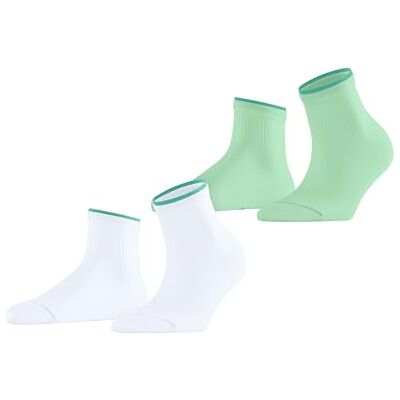ESPRIT Damsneakerstrumpor dubbel hög manschett 2-pack W Sn bomull kort enfärgad 2 par, flerfärgad vit mint 0030, 39-42 ESPRIT Damsneakerstrumpor dubbel hög manschett 2-pack W Sn bomull kort enfärgad 2 par, flerfärgad vit mint 0030, 39-42