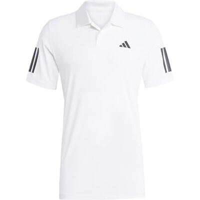 adidas herr Club Tennis 3-Stripes Polo Shirt, White, XL adidas herr Club Tennis 3-Stripes Polo Shirt, White, XL