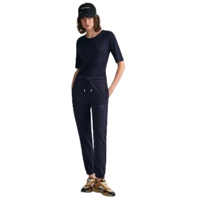 GANT Dam REG Tonal Shield sweatpants lediga byxor, Evening Blue, standard, Kvällsblå, XXS GANT Dam REG Tonal Shield sweatpants lediga byxor, Evening Blue, standard, Kvällsblå, XXS