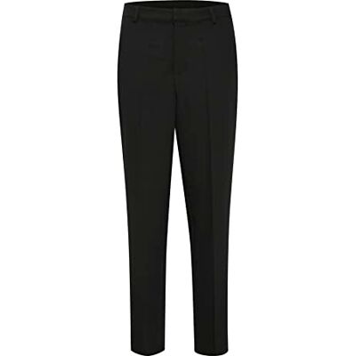 KAFFE Kvinnors byxor kostym byxor slim fit full längd fickor med hög midja dam, Svart djup, 42 KAFFE Kvinnors byxor kostym byxor slim fit full längd fickor med hög midja dam, Svart djup, 42