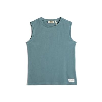 Koton Boys's Basic Tank Top Crew Neck Ribbed Cotton Shirt, Blå (642), 4-5 Jahre Koton Boys's Basic Tank Top Crew Neck Ribbed Cotton Shirt, Blå (642), 4-5 Jahre