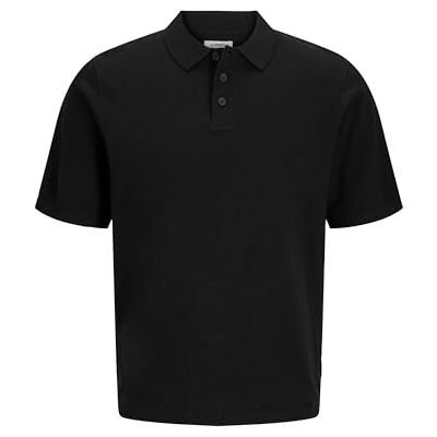 JJ REBEL Jrebcallum Knit Polo Ss, svart, XL JJ REBEL Jrebcallum Knit Polo Ss, svart, XL