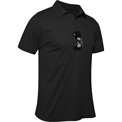 MEETYOO Polo för män med korta ärmar, Golf T-tröjor för män med korta ärmar, Snabbtorkande utomhus sport T-shirts, Andas, Sommar Slim Fit Sport T-Shirts, Svart, L MEETYOO Polo för män med korta ärmar, Golf T-tröjor för män med korta ärmar, Snabbtorkande utomhus sport T-shirts, Andas, Sommar Slim Fit Sport T-Shirts, Svart, L