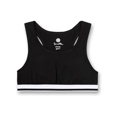 Sanetta Flicka bustier svart sport-BH, Supersvart, 152 cm Sanetta Flicka bustier svart sport-BH, Supersvart, 152 cm