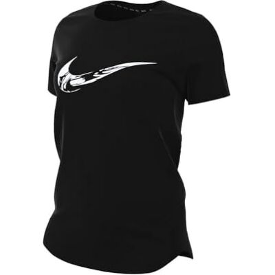 NIKE One Dri-Fit kortärmad löptopp med grafik (dam), svart/vit, FV6373-010, XL NIKE One Dri-Fit kortärmad löptopp med grafik (dam), svart/vit, FV6373-010, XL