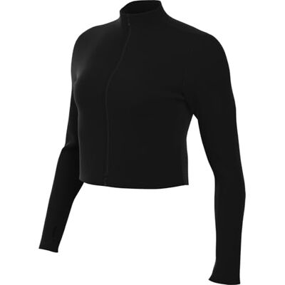 NIKE Zenvy Dri-Fit-långärmad med genomgående dragkedja för kvinnor, svart/cool grå, FV7423-010, M NIKE Zenvy Dri-Fit-långärmad med genomgående dragkedja för kvinnor, svart/cool grå, FV7423-010, M