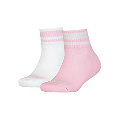 PUMA Unisex barn kvartsstrumpor (2-pack), rosa/vit, 30 PUMA Unisex barn kvartsstrumpor (2-pack), rosa/vit, 30