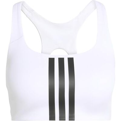 adidas Kobiety Optime Workout 3-Stripes Medium Support Bra, white/black, M adidas Kobiety Optime Workout 3-Stripes Medium Support Bra, white/black, M