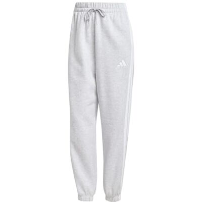 adidas dam Essentials 3-Stripes Fleece Loose Pants, light grey heather/white, XXS adidas dam Essentials 3-Stripes Fleece Loose Pants, light grey heather/white, XXS