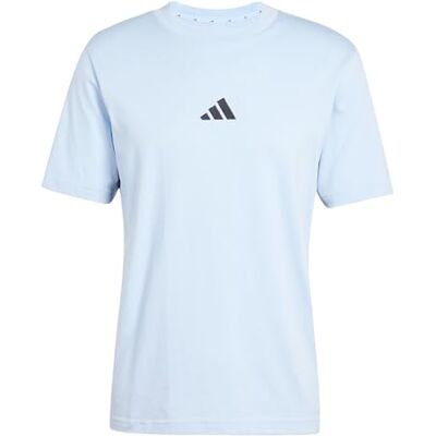 adidas Mezczyzni ESSENTIAL THREE STRIPES SINGLE JERSEY TEE, glow blue/black, S adidas Mezczyzni ESSENTIAL THREE STRIPES SINGLE JERSEY TEE, glow blue/black, S