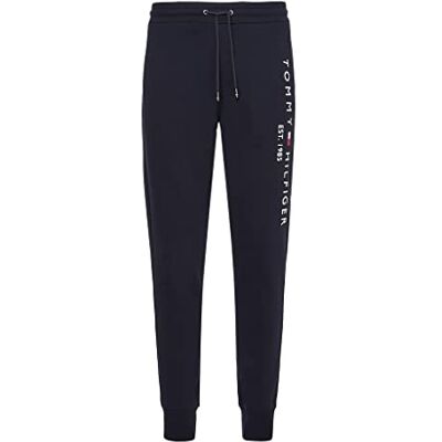 Tommy Hilfiger herr joggingbyxor, tommy logotyp, sweatpants bomull, Blå (Desert Sky), XXL Tommy Hilfiger herr joggingbyxor, tommy logotyp, sweatpants bomull, Blå (Desert Sky), XXL