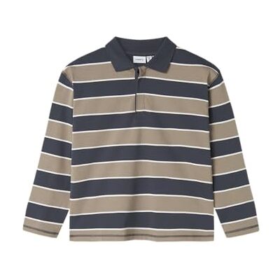NAME IT Nkmollie Ls RLX Stripe Polo Bf, Rostad cashew, 116 NAME IT Nkmollie Ls RLX Stripe Polo Bf, Rostad cashew, 116