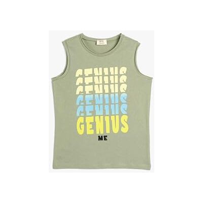 Koton Boys's tanktopp tryckt ärmlös crew neck bomullströja, Grön (786), 4-5 Jahre Koton Boys's tanktopp tryckt ärmlös crew neck bomullströja, Grön (786), 4-5 Jahre