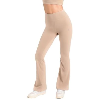 Aruki damleggings med utsvängda tights med fickor, högmidjade bootcut-byxor, bredbensstretch för gym, löpning, pilates och träning samt träningskläder för kvinnor – Doeskin – XL Aruki damleggings med utsvängda tights med fickor, högmidjade bootcut-byxor, bredbensstretch för gym, löpning, pilates och träning samt träningskläder för kvinnor – Doeskin – XL