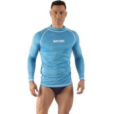 SEAC T-Sun Long Man Rash Guard T-shirt för män, Ljusblå, 3XL SEAC T-Sun Long Man Rash Guard T-shirt för män, Ljusblå, 3XL