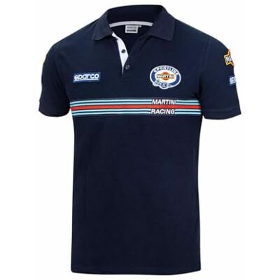 Sparco Unisex Martini Racing pikétröja, Marinblå, L Sparco Unisex Martini Racing pikétröja, Marinblå, L