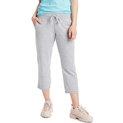 Hanes Fransk Terry Capri byxa för kvinnor, Lätt stål, S Hanes Fransk Terry Capri byxa för kvinnor, Lätt stål, S