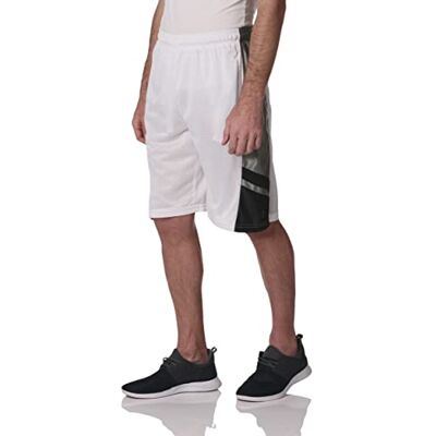 Southpole Herr stora och stora grundläggande basket mesh shorts, Vit, 5X Southpole Herr stora och stora grundläggande basket mesh shorts, Vit, 5X