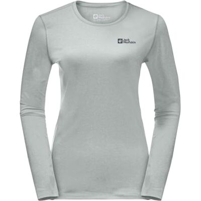 Jack Wolfskin Sky Thermal L/S W vandring T-shirt dam, Färsk grå, M Jack Wolfskin Sky Thermal L/S W vandring T-shirt dam, Färsk grå, M