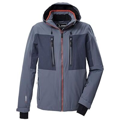Killtec Skidjacka för män, funktionell jacka med huva och snöfång, KSW 47, MN SKI JCKT, stål, 3XL, 43436-000 Killtec Skidjacka för män, funktionell jacka med huva och snöfång, KSW 47, MN SKI JCKT, stål, 3XL, 43436-000