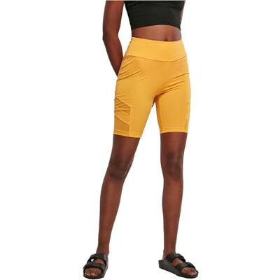 Urban Classics Dam dam dam hög midja tech mesh cykel yoga shorts, magicmango, XS Urban Classics Dam dam dam hög midja tech mesh cykel yoga shorts, magicmango, XS