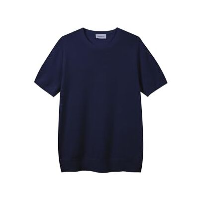Diana Studio Rakad T-shirt i mesh, herr, 100% extra förkrympt lätt bomull, korta ärmar, avslappnad passform, Marinblå, L Diana Studio Rakad T-shirt i mesh, herr, 100% extra förkrympt lätt bomull, korta ärmar, avslappnad passform, Marinblå, L