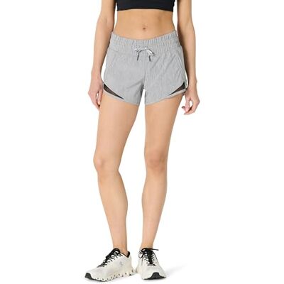 Amazon Essentials dam standard-fit rynkad midjeband vävd löpning kort (tidigare Core 10), medium grå ljung, 1X Amazon Essentials dam standard-fit rynkad midjeband vävd löpning kort (tidigare Core 10), medium grå ljung, 1X