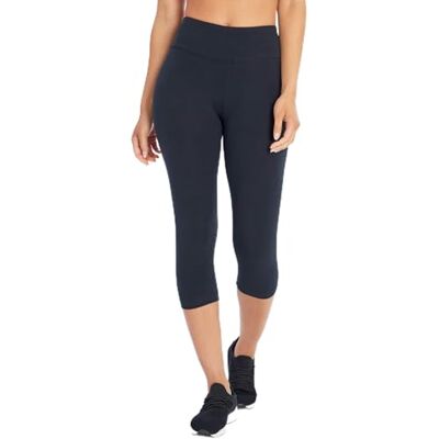 Bally Total Fitness kvinnors hög midja magkontroll capri legging, svart, liten Bally Total Fitness kvinnors hög midja magkontroll capri legging, svart, liten