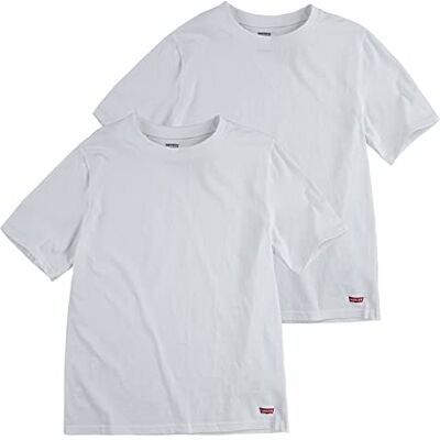 Levi's Kids Lhb 2-pack rund hals t-shirt underkläder, vit, XL Levi's Kids Lhb 2-pack rund hals t-shirt underkläder, vit, XL