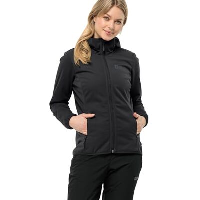 Jack Wolfskin kvinnor standard Windhain Hoody W, svart, Large Jack Wolfskin kvinnor standard Windhain Hoody W, svart, Large