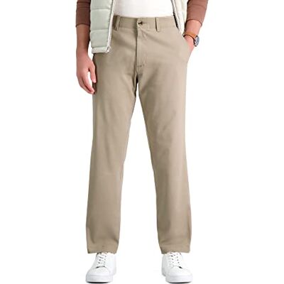 Haggar B&t Active Series-byxor med smal midja, klassisk passform för män, Medium kaki, 30W / 30L Haggar B&t Active Series-byxor med smal midja, klassisk passform för män, Medium kaki, 30W / 30L