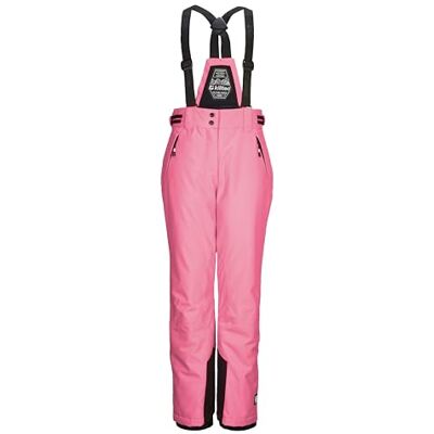 Killtec Skidbyxor/funktionella byxor för flickor med avtagbar overall, kantskydd och snöfall KSW 213 GRLS SKI PNTS, neonrosa, 128, 43650-000 Killtec Skidbyxor/funktionella byxor för flickor med avtagbar overall, kantskydd och snöfall KSW 213 GRLS SKI PNTS, neonrosa, 128, 43650-000
