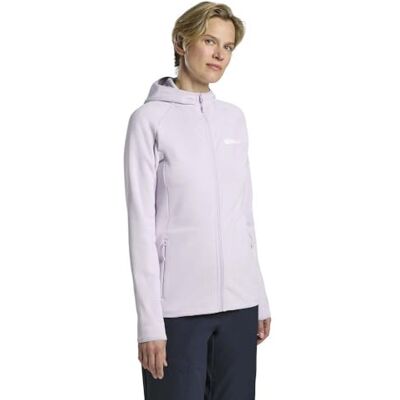 Jack Wolfskin dam Baiselberg huva Fz W fleecejacka, blek lavendel, S, Blek lavendel, S Jack Wolfskin dam Baiselberg huva Fz W fleecejacka, blek lavendel, S, Blek lavendel, S