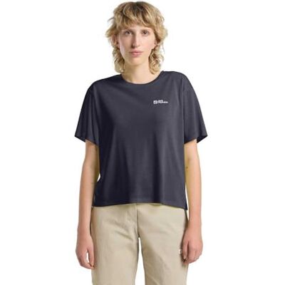Jack Wolfskin Vonnan Crop T W T-shirt, grafit, s dam, grafit, S Jack Wolfskin Vonnan Crop T W T-shirt, grafit, s dam, grafit, S