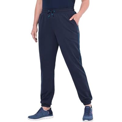 Ulla Popken dam joggingbyxor, accent casual byxor, marinblå, 40W / 32L Ulla Popken dam joggingbyxor, accent casual byxor, marinblå, 40W / 32L