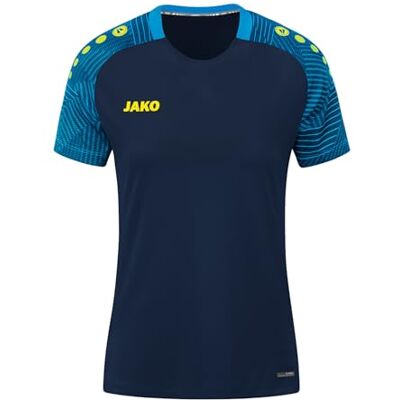 JAKO Dam T-Shirt Performance, Aqua/Vit/Marinblå, 34–36, 6197 JAKO Dam T-Shirt Performance, Aqua/Vit/Marinblå, 34–36, 6197