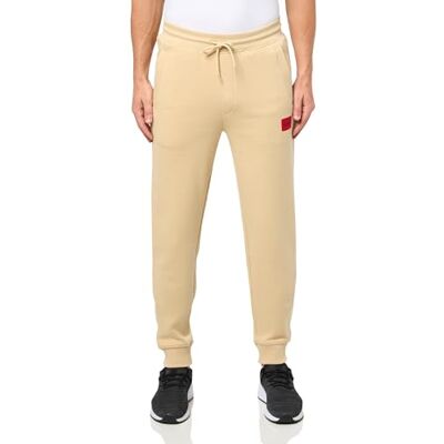 HUGO mäns normal passform fyrkantig logotyp jersey dragsko joggingbyxor, Mojave dessert, XL HUGO mäns normal passform fyrkantig logotyp jersey dragsko joggingbyxor, Mojave dessert, XL
