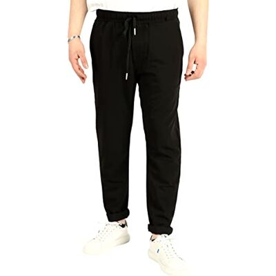 Gianni Lupo FJ3220-S22 lediga byxor, svart, 42 män Gianni Lupo FJ3220-S22 lediga byxor, svart, 42 män