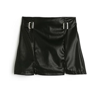 Koton Girls's Skort konstläder elastiskt midjeband spänne detaljer shorts, Svart (999), 9-10 Jahre Koton Girls's Skort konstläder elastiskt midjeband spänne detaljer shorts, Svart (999), 9-10 Jahre