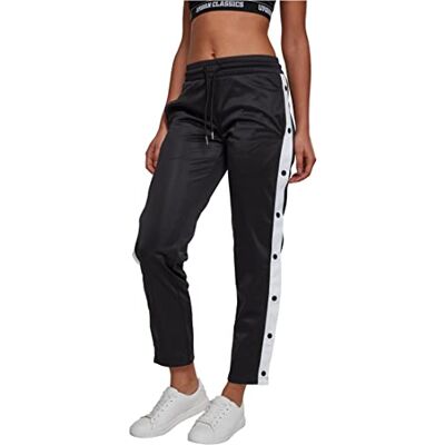 Urban Classics Dam button up track sportbyxor, blk/vit/blk, S Urban Classics Dam button up track sportbyxor, blk/vit/blk, S