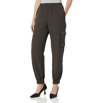 KAFFE Kvinnors lediga byxor joggers elastiska manschetter elastisk midja avslappnad passform, Asfalt, 34 KAFFE Kvinnors lediga byxor joggers elastiska manschetter elastisk midja avslappnad passform, Asfalt, 34