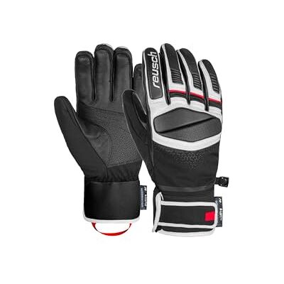 Reusch Unisex fingerhandskar Mastery högsta värmenivå, vindtäta och extra ventilerande 7745 svart/vit/fire röd, 7 Reusch Unisex fingerhandskar Mastery högsta värmenivå, vindtäta och extra ventilerande 7745 svart/vit/fire röd, 7