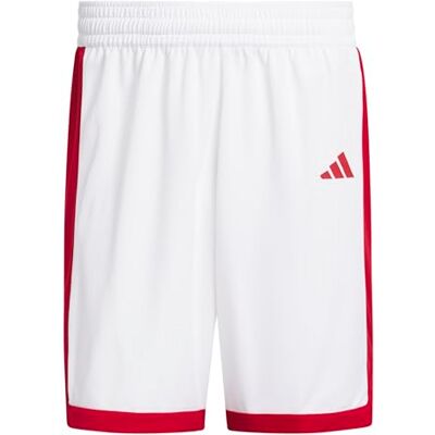 adidas herr Mens Pulse Speed Bball Short Shorts, white/team power red, L adidas herr Mens Pulse Speed Bball Short Shorts, white/team power red, L
