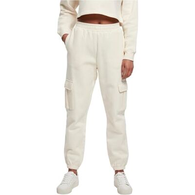 Urban Classics Dam hög midja cargo sweatpants träningsbyxor, Vit, M Urban Classics Dam hög midja cargo sweatpants träningsbyxor, Vit, M