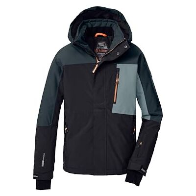 Killtec Skidjacka för pojkar/funktionell jacka med huva och snöfall KSW 200 BYS SKI JCKT, svart blå/nattblå/rökblå/mörk orange, 128, 43466-000 Killtec Skidjacka för pojkar/funktionell jacka med huva och snöfall KSW 200 BYS SKI JCKT, svart blå/nattblå/rökblå/mörk orange, 128, 43466-000