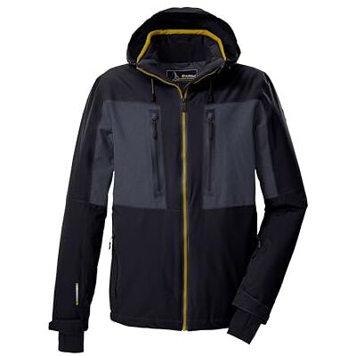 Killtec Skidjacka för män, funktionell jacka med huva och snöfång, KSW 47, MN SKI JCKT, svart, blå, 3XL, 43436-000 Killtec Skidjacka för män, funktionell jacka med huva och snöfång, KSW 47, MN SKI JCKT, svart, blå, 3XL, 43436-000
